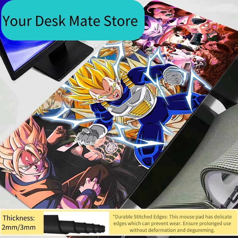 Tappetino per Mouse Grande Dragon Ball Z DBZ, Tappetino da Scrivania per Gamer, Tappeto Moderno per Tastiera e Laptop XXL, Mousepad da Gaming Durevole