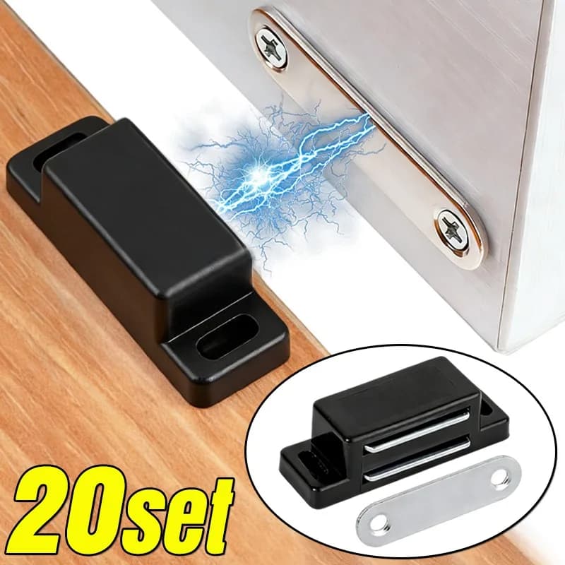 Fermo Magnetico per Armadietti, Fermaporta Magnetico Resistente con Viti di Fissaggio per Cucina, Bagno, Mobili, Kit Ferramenta per Armadi