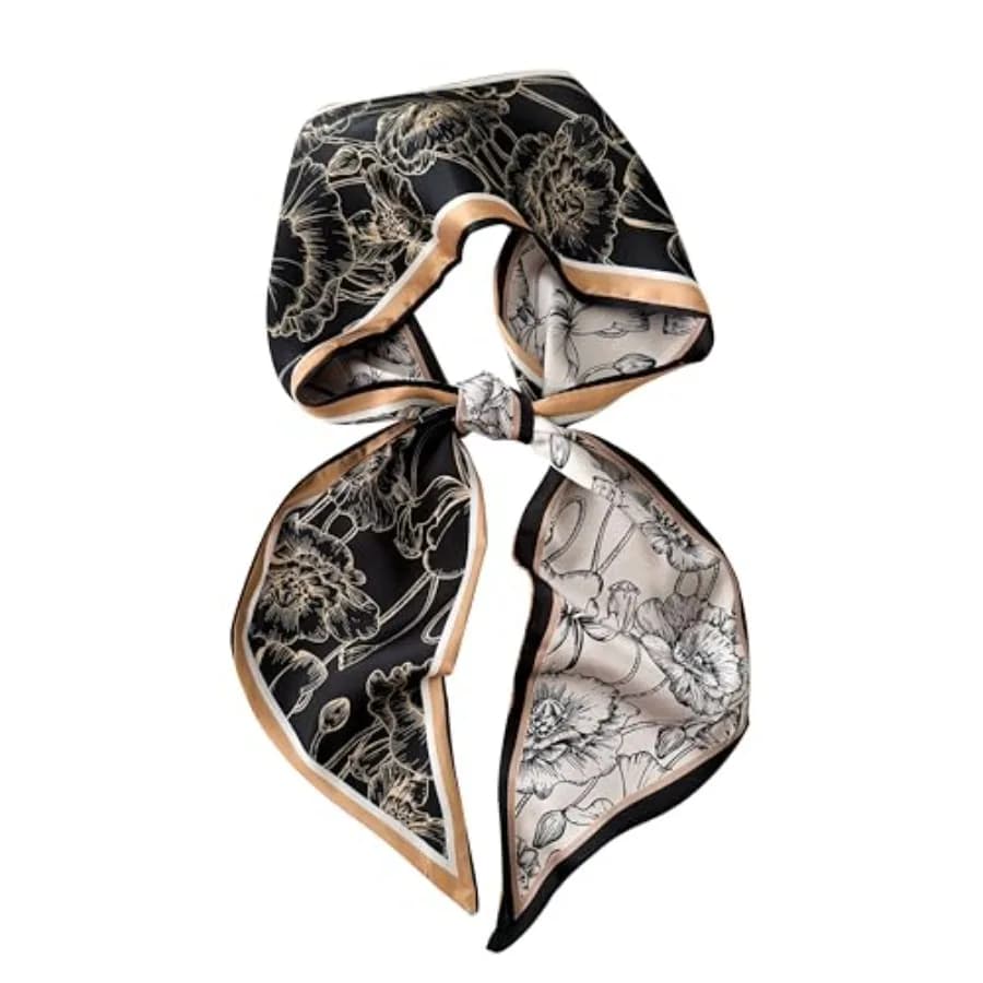 Sciarpa per Capelli da Donna - Foulard per Borsa 53"x5.3", Sciarpa Extra Lunga in Raso, Cintura Versatile e Accessorio Boho per il Collo