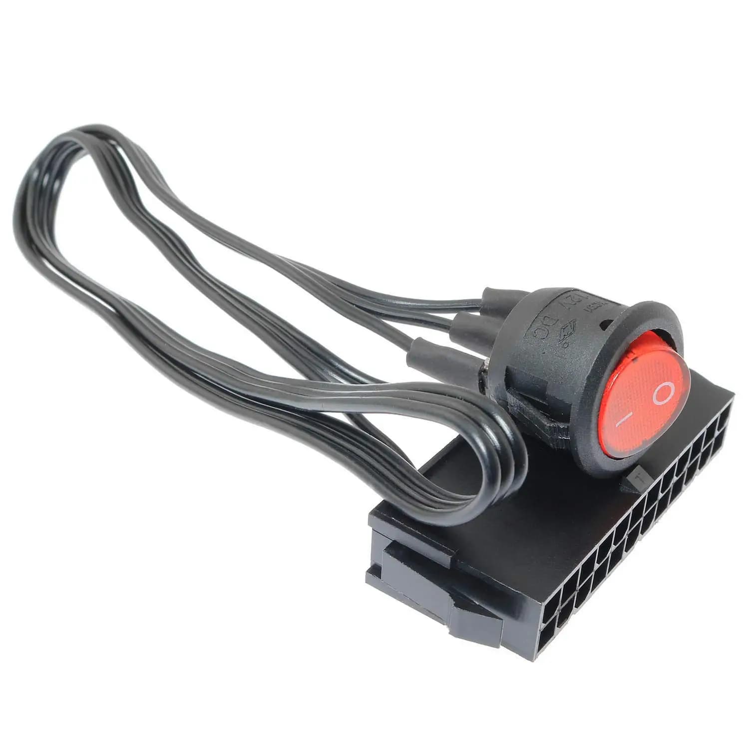 Cavo da 54 cm in rame stagnato, 24 pin, femmina, per alimentatore ATX PC, tester di avviamento con interruttore ON/OFF