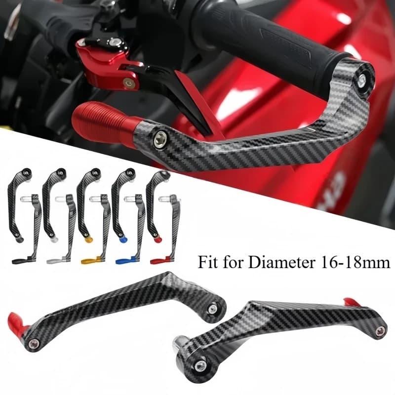 Protezioni universali impermeabili per leva freno e frizione moto, in fibra di carbonio e plastica, adatte per diametri da 16-18 mm