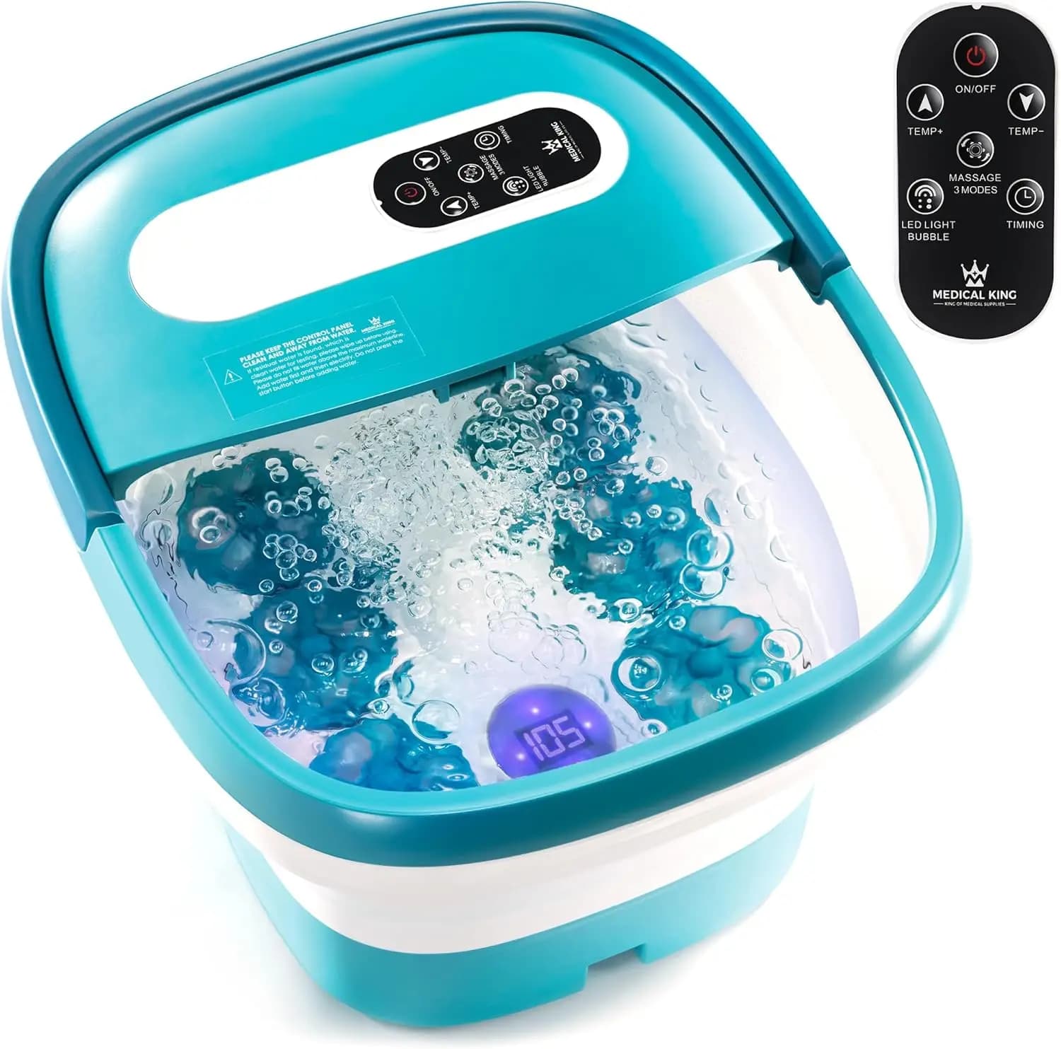 Idromassaggio Elettrico per Piedi con Calore, Sfere Massaggianti, Telecomando e Pietra Pomice - Sollievo Shiatsu