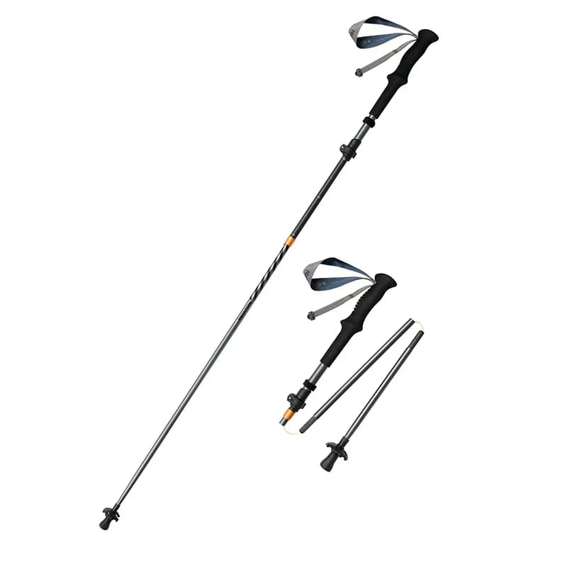 Bastone da Trekking Naturehike a Cinque Sezioni in Fibra di Carbonio e Alluminio, Pieghevole ed Estensibile, Altezza Regolabile