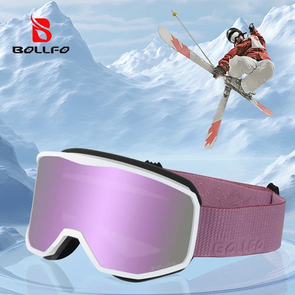 Occhiali da snowboard Occhiali da sci Donna Rosa Doppi strati Anti-appannamento UV400 Occhiali da sole Occhiali da motoslitta Accessori per jet ski all'aperto
