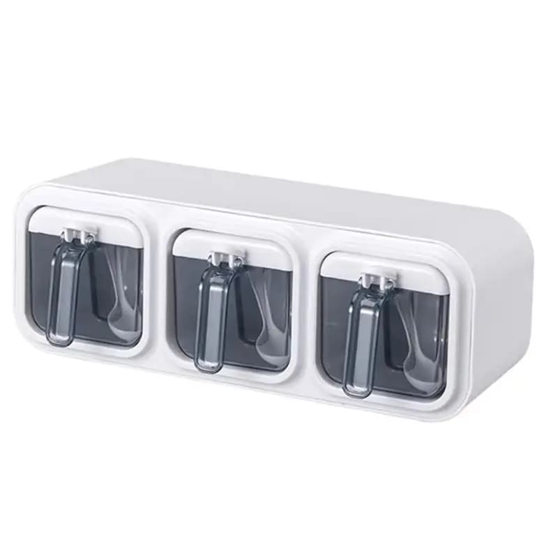 AEE4-Set di scatole per condimenti da cucina a parete - Organizzatore per riporre condimenti con porta, barattoli di spezie per la casa, gadget da cucina