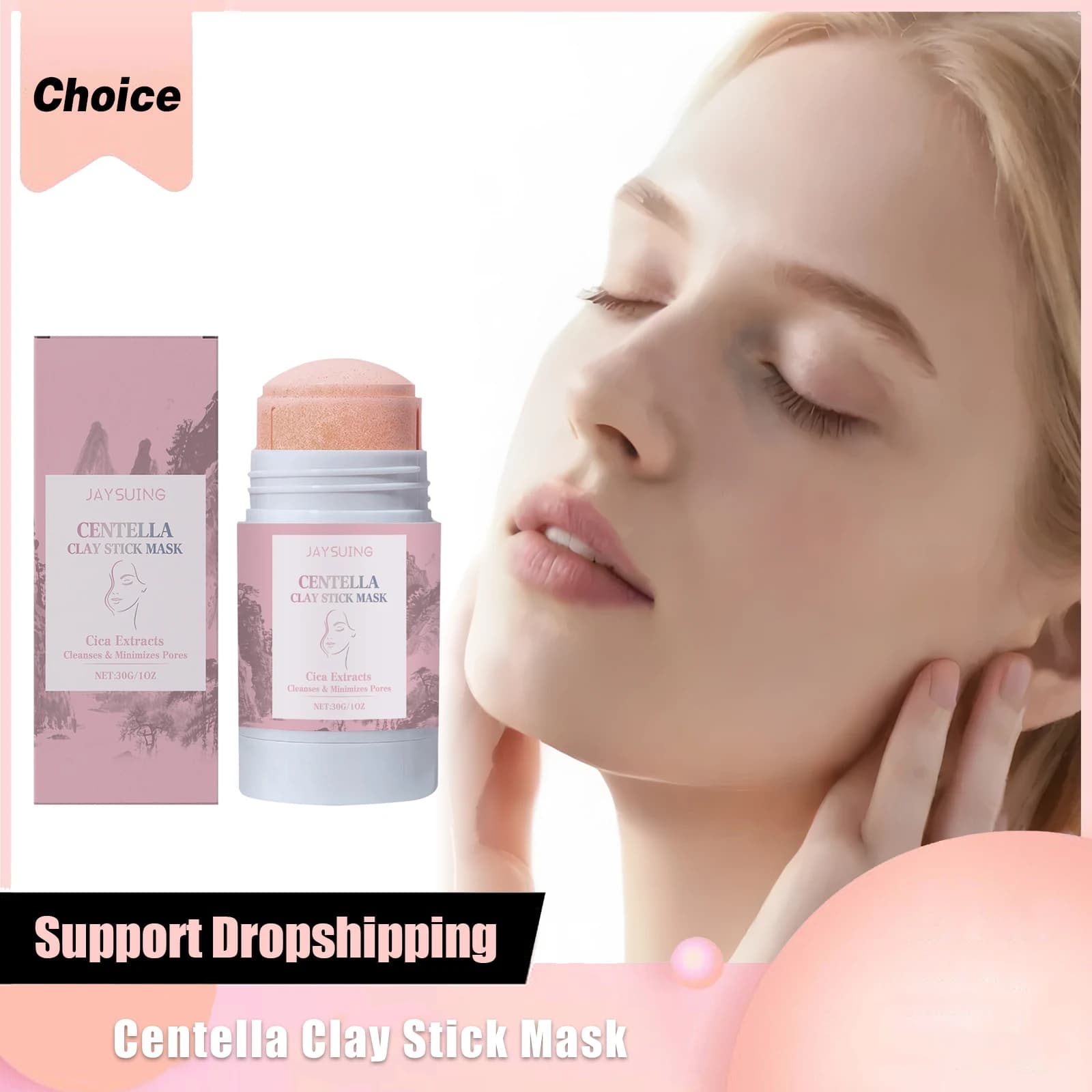 Centella Clay Stick Maschera per il viso Pori che minimizzano il controllo dell'olio Rimozione di punti neri Pulizia profonda Idratante Maschera lenitiva per la cura del viso