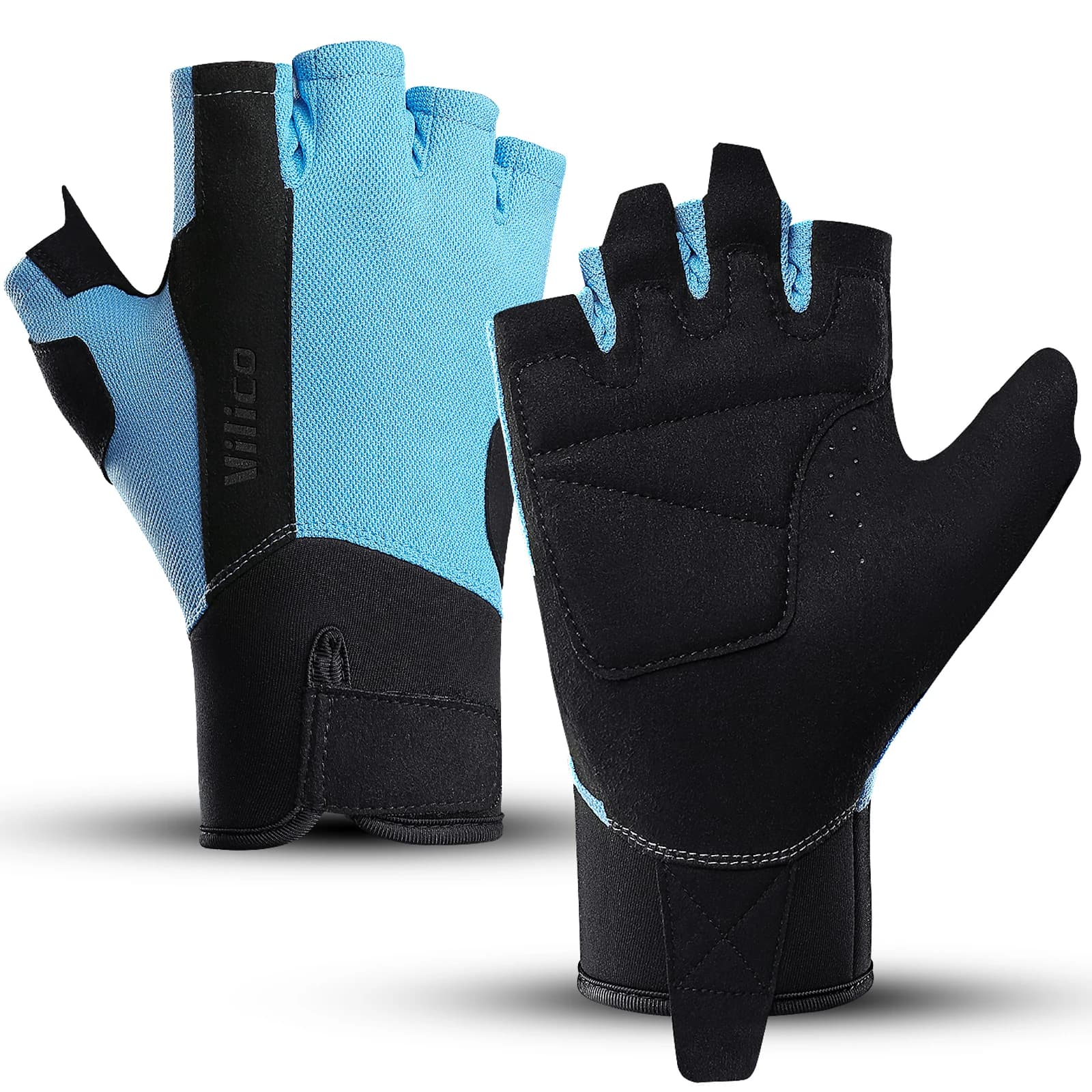 Men's Gym Training Gloves Lift Fitness Climbing Exercises Wrist Belt Shock Absorber Pad in Foam Palm Crossfit