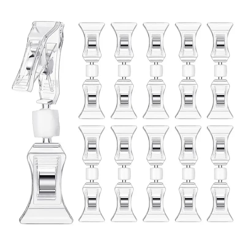 A46M-100 Pezzi Clip Porta Logo Bifacciale, Mini Clip per Esposizione Logo, Porta Etichette per Abbigliamento, Biglietti da Visita, Vendita al Dettaglio, Facile da Usare