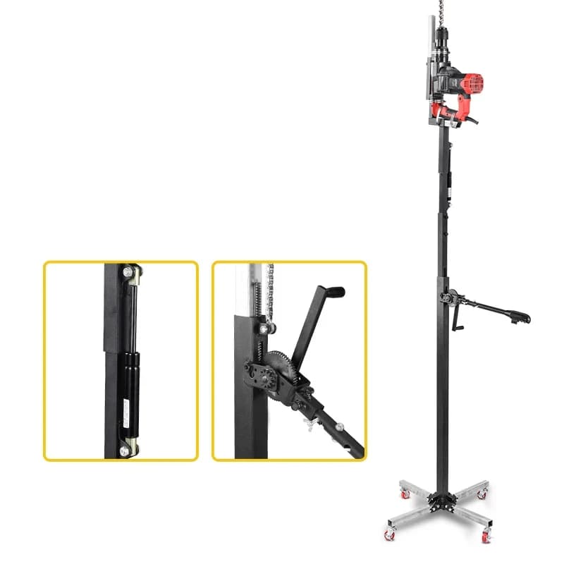 Supporto per martello elettrico, telescopico idraulico rinforzato, per foratura a soffitto, trapano a percussione, asta di ancoraggio