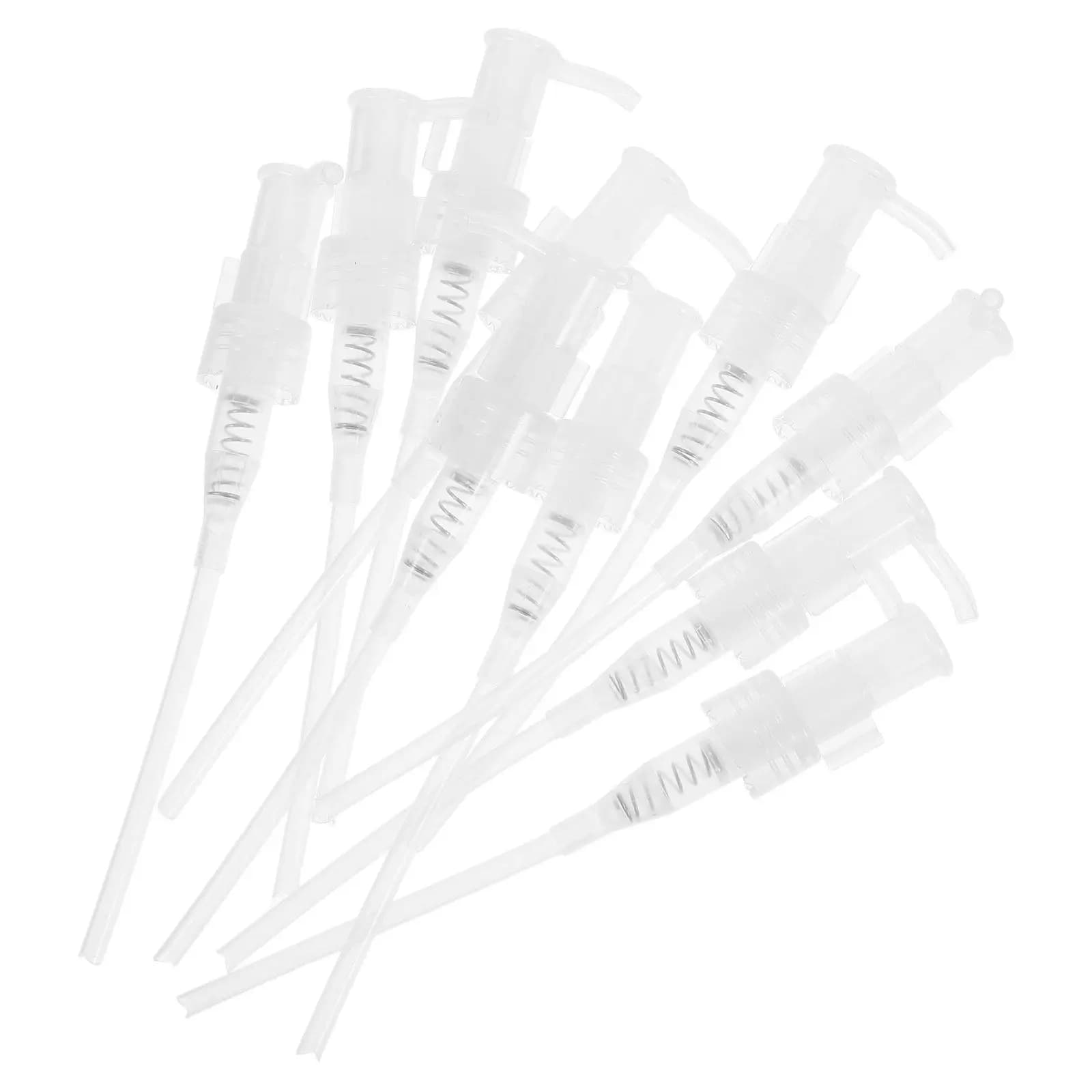 Lotion Soap Dispenser Pump Heads 10 Pack Plastic Replacement Press Pumps with Tubes for Skincare Liquids