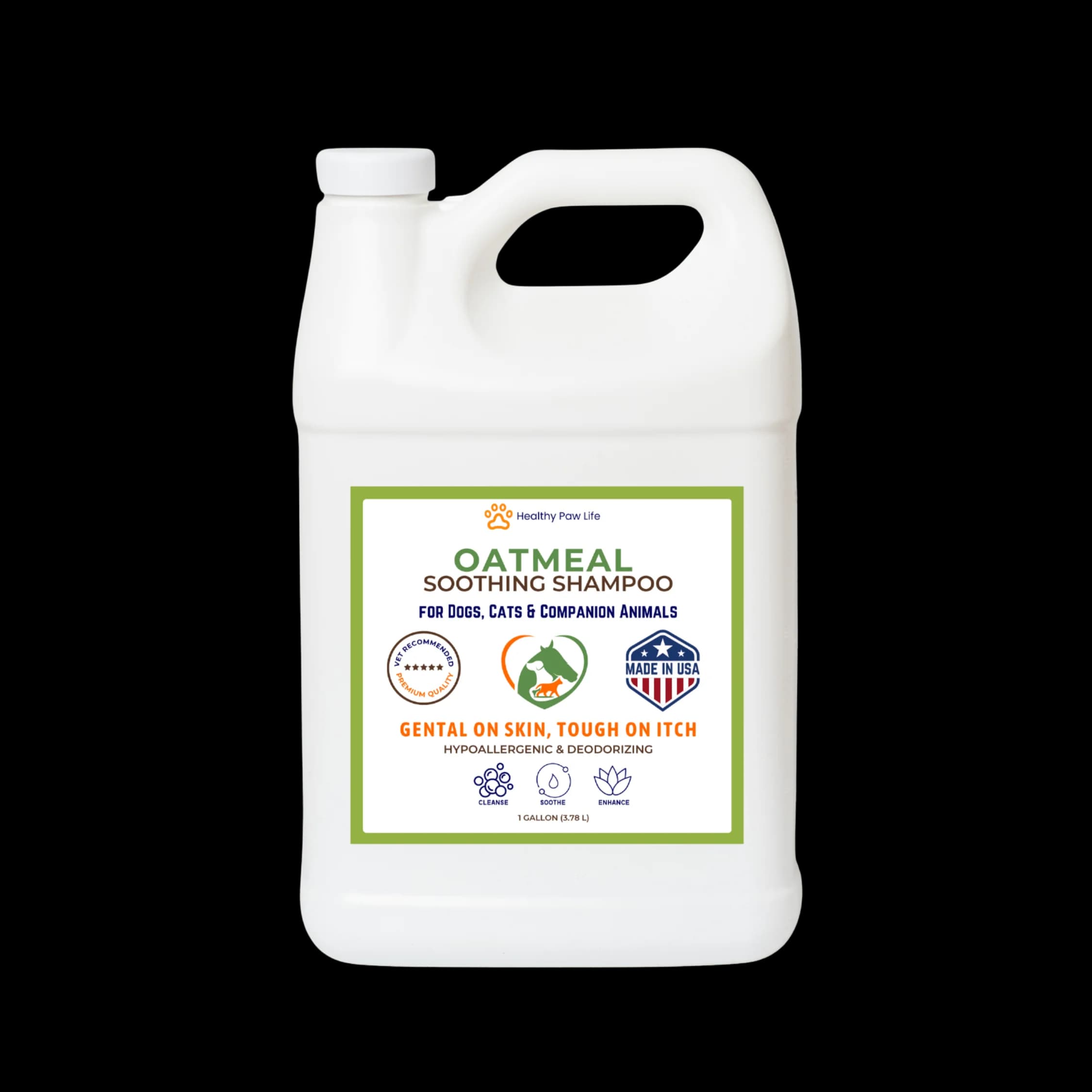 Shampoo all'avena – Contro il prurito per cani, gatti e cavalli – Ipoallergenico, idratante e deodorante – 1 gallone – Prodotto negli USA