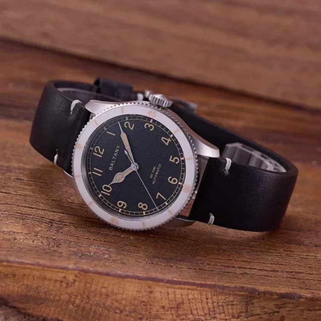 Baltany Orologio automatico da uomo Pilot 38mm Orologio da polso con specchio in zaffiro 10ATM Impermeabile C3 Luminoso Militare NH38 Lunetta in ceramica