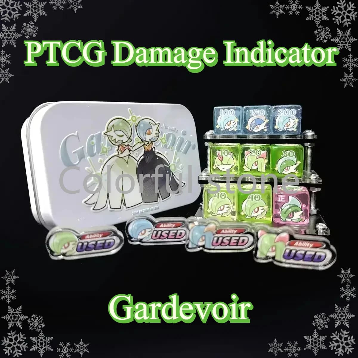 PTCG Pokemon Anime Personaggio Partita Punteggio Contatore dei danni Indicatore dei danni Gardevoir Scheda utilizzata e giochi di ruolo Regalo di dadi