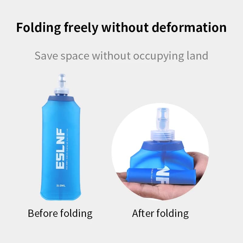 500 ml folding water bottle Soft bottle Portable TPU folding water bag without BPA for outdoor sports for camping
