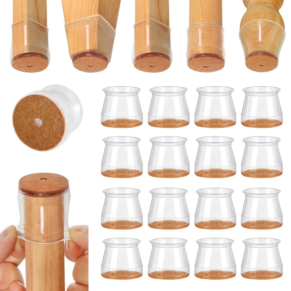 24/4 pz Tappi per Gambe di Sedie in Silicone, Protezioni per Piedi, Coperture per Mobili e Tavoli, Calzini, Tappi, Coperture per Piedini di Livellamento Mobili, Decorazioni per la Casa