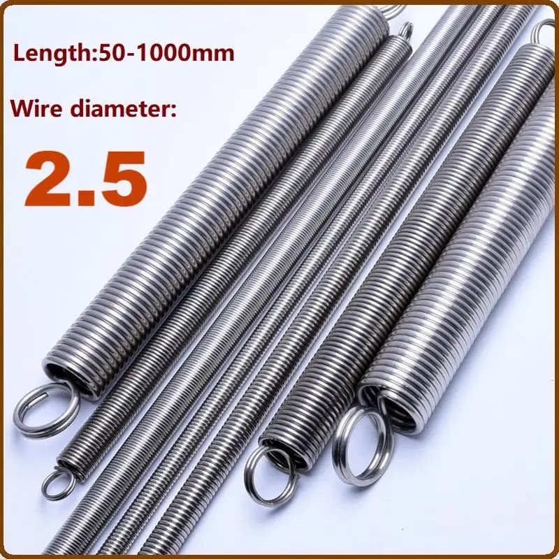 Gancio e anello chiuso a doppio anello con molla in acciaio inossidabile 304, diametro filo 2,5 mm, lunghezza 350-1000 mm Molla di tensione 304 personalizzata