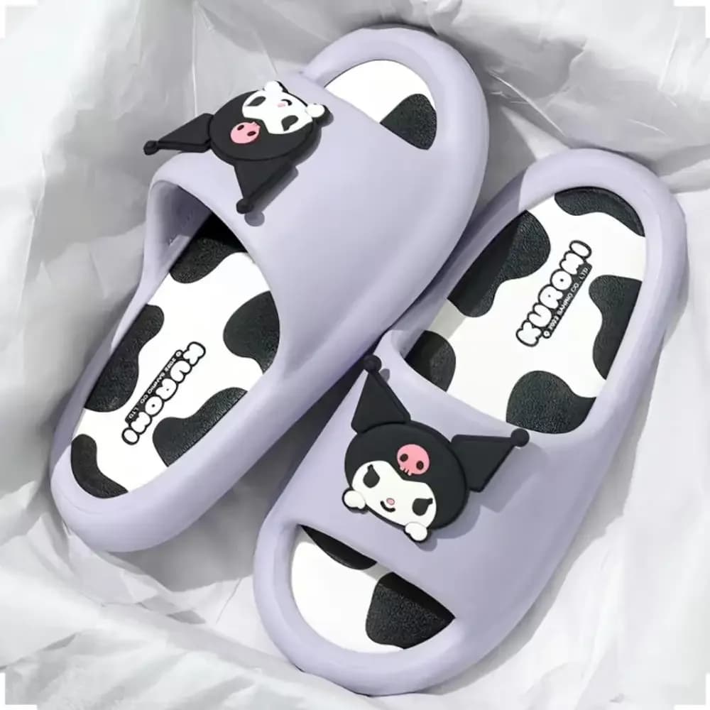 Pantofole da Donna Kuromi, Anime Sanrio Hello Kitty Kawaii Cinnamoroll, Scarpe Estive per Ragazze, Suola Morbida, Pantofole Carine per Casa e Studenti