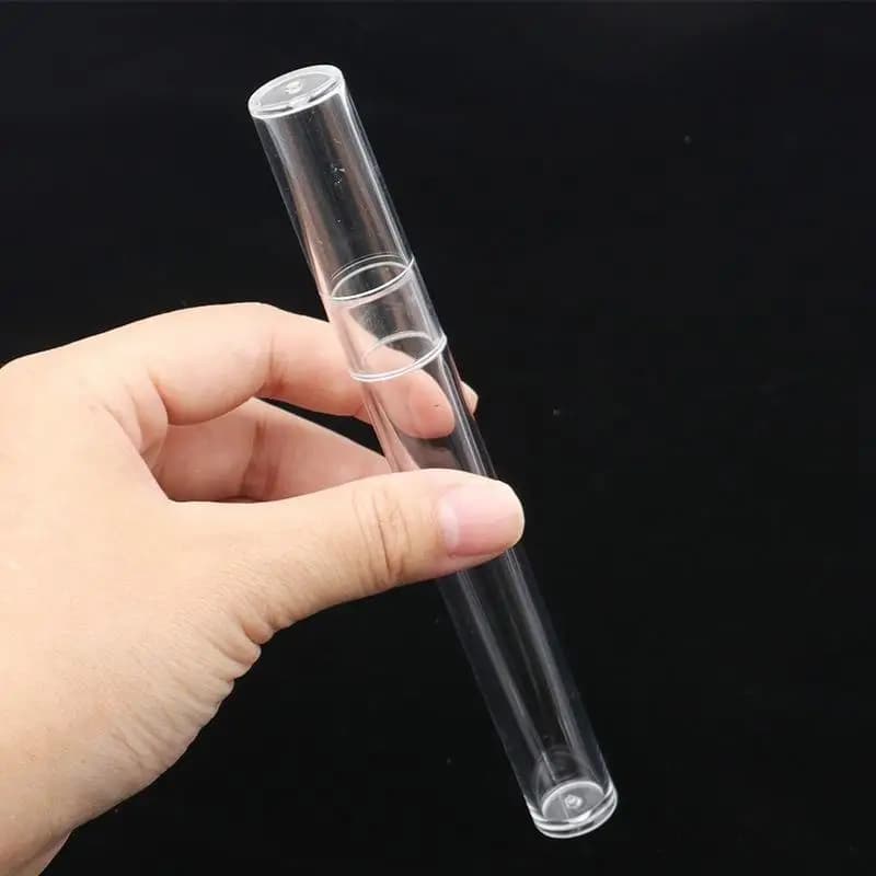 1pcs PC Packaging Tube Storage Box Clear Tweezers Plastic Cylinder Square Pipe Makeup Tool No Crack Clear Fit