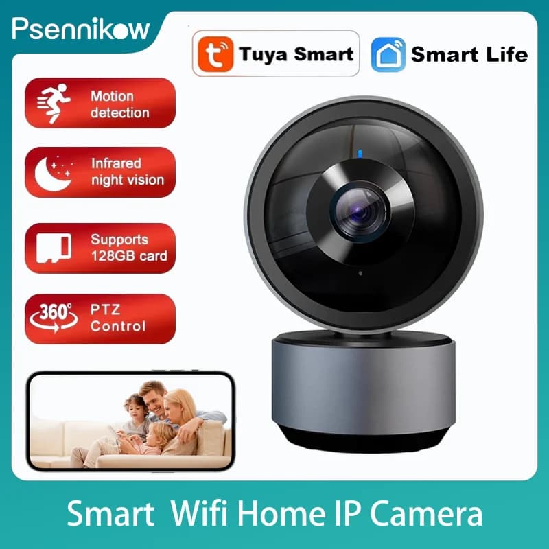 Telecamera IP WiFi 2MP per Monitoraggio Bambini, Videocamera di Sorveglianza HD con Visione Notturna, Audio Bidirezionale, Tracciamento Automatico, Cloud, Telecamera Smart Home Tuya