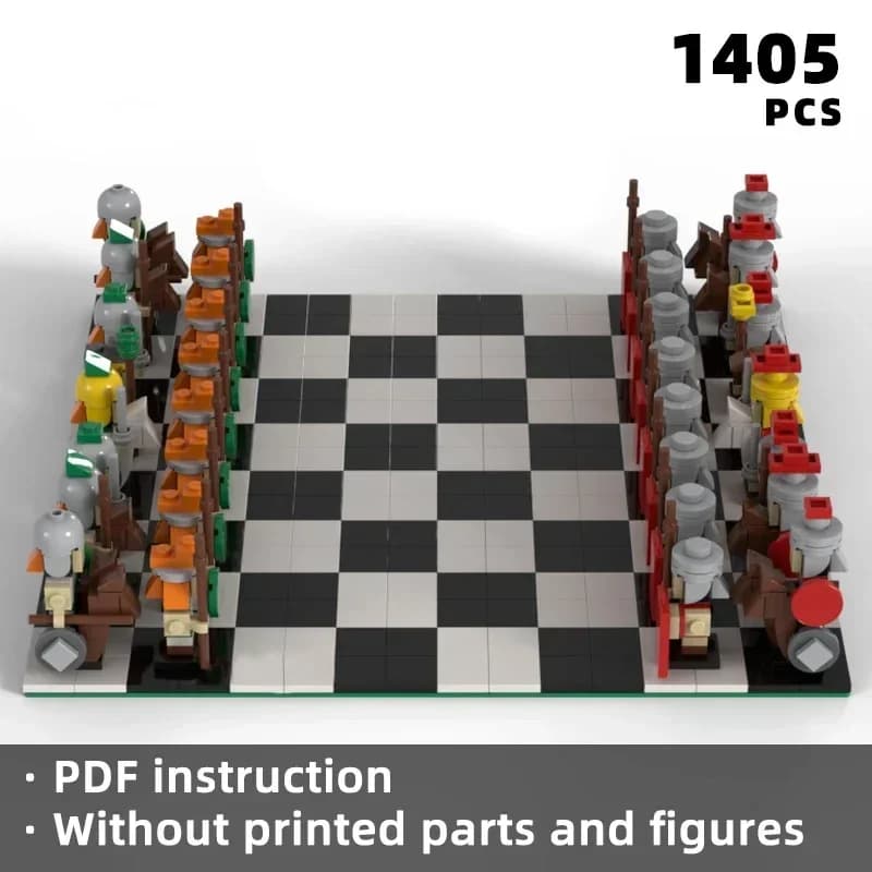creativity luxury chess set bricks military theme luxe chessboard blocks board pieces high quality gift toy decoration moc