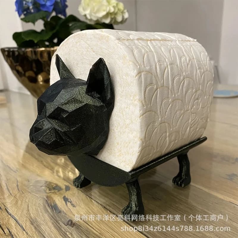 Porta carta igienica Bulldog francese Decorativo a forma di cane carino Accessorio per il bagno di casa per gli amanti dei cani Regalo di compleanno per le donne