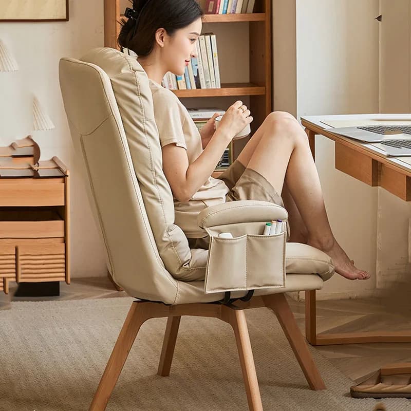 Sedia da Ufficio Ergonomica Lazy con Cuscino, Sedia da Ufficio/Comodino di Design Confortevole, Sedia da Computer Nordica con Schienale, Arredamento Trendy