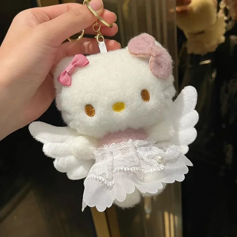 Portachiavi HelloKitty con Sciarpa, Gattino Decorativo, Regalo di Compleanno per Ragazze, Ciondolo a Forma di Angelo, Decorazione per Auto, Regalo di Natale