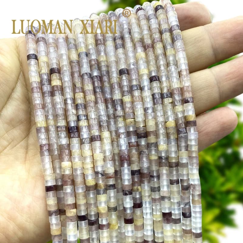 4x2MM Rondelle Pietra Naturale Quarzo Viola Piatto Rotondo Perline Allentate Del Distanziatore per la Produzione di Gioielli Fai Da Te Orecchini Bracciale Accessori