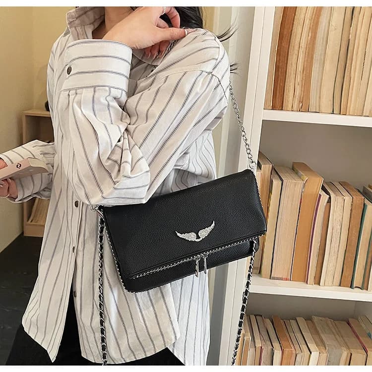 New Fashion Sparkling Shoulder Bag, Handbag with Crystal Chain, Elegant Pochette for Women for Wild Party