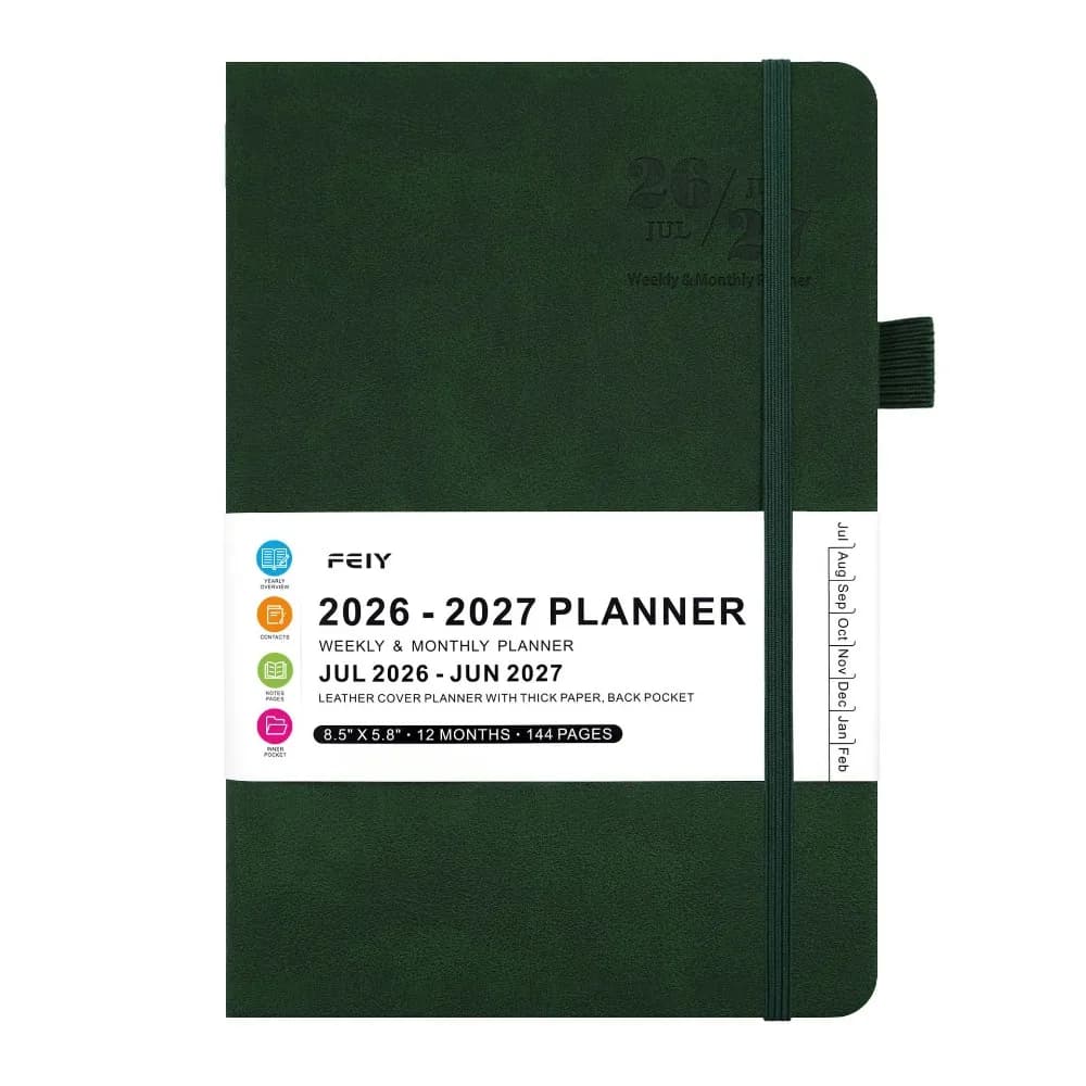 Agenda A5 2026-2027 in Inglese, Pratico Planner Multifunzionale per la Gestione del Tempo, Quaderno Semplice per Studenti