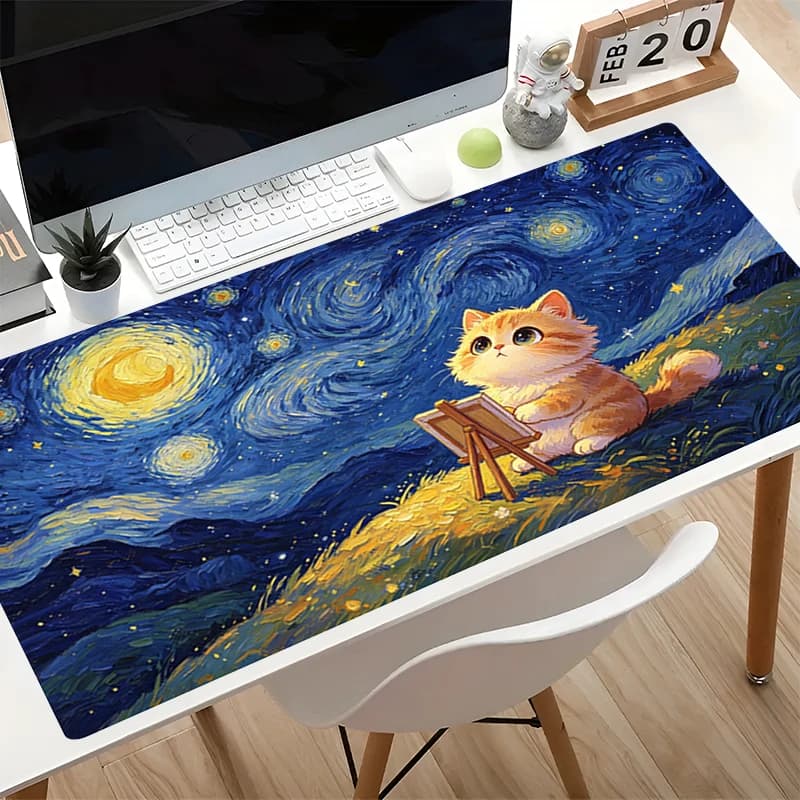 Artistic Starry Sky Mouse Pads Computer Accessories Speed Mousepad Designed specifically Cartoon Keyboard Mat Cute Cat Mouse Mat