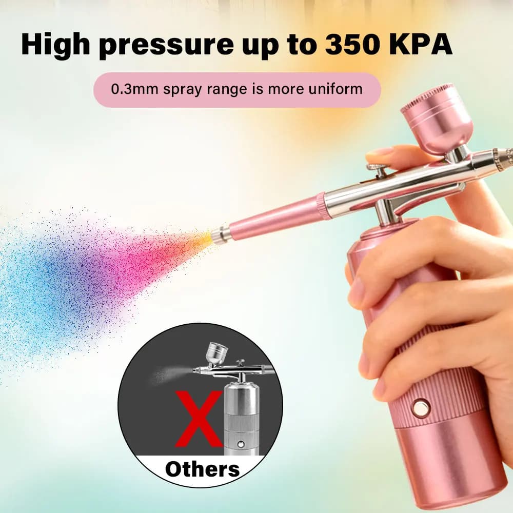 Kit compressore aerografo ricaricabile Spazzola ad aria Spruzzatore Pistola Acqua Ossigeno Macchina per idratazione profonda per trucco torta tatuaggio nail art