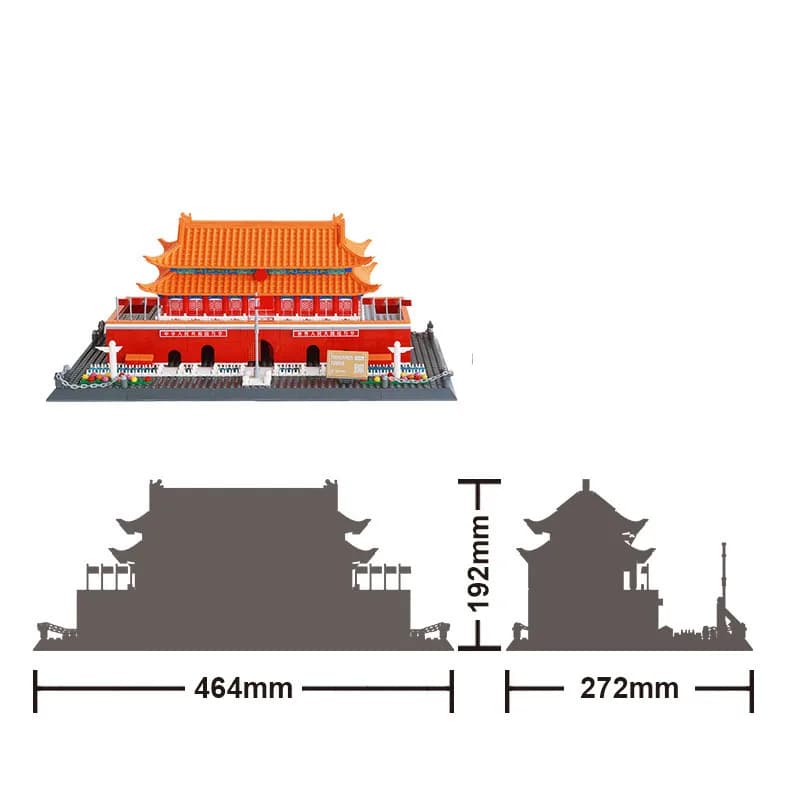 World Famous Architecture Model Sets Building Block China Beijing Tiananmen Square Creative Bricks Educational Toys Collection