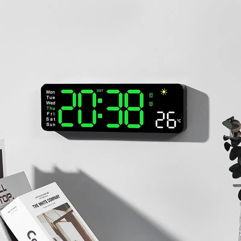 Multifunctional Creative Weather Clock Living Room Wall Clocks New Desktop Alarm Clock Temperature Display Clocks Reloj De Pared