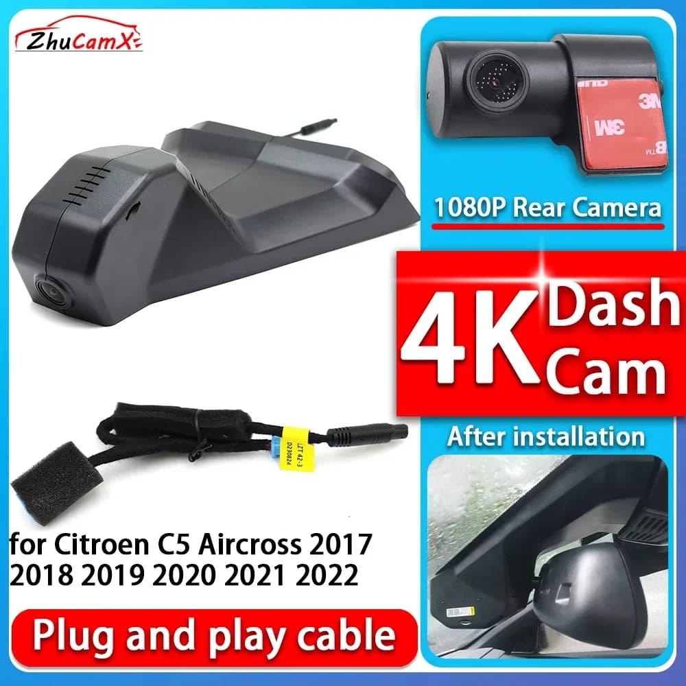 4K 2160P Macchina Fotografica Plug and Play Dash Cam Video Visione Notturna Per Citroen C5 Aircross 2017 2018 2019 2020 2021 2022