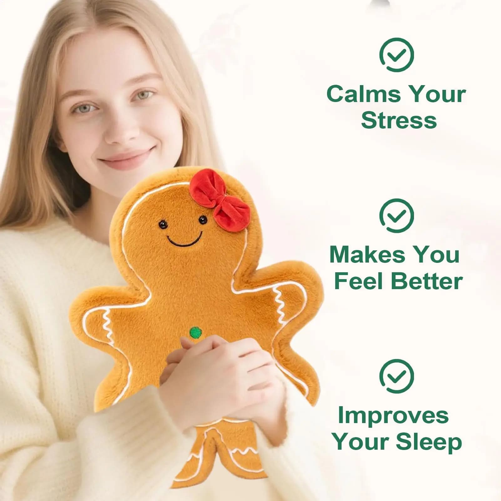 Cuscini natalizi Peluche Albero di Natale Cuscino per letto in pan di zenzero Cuscini lombari per divani per interni Designer Camera da letto Ufficio Studio