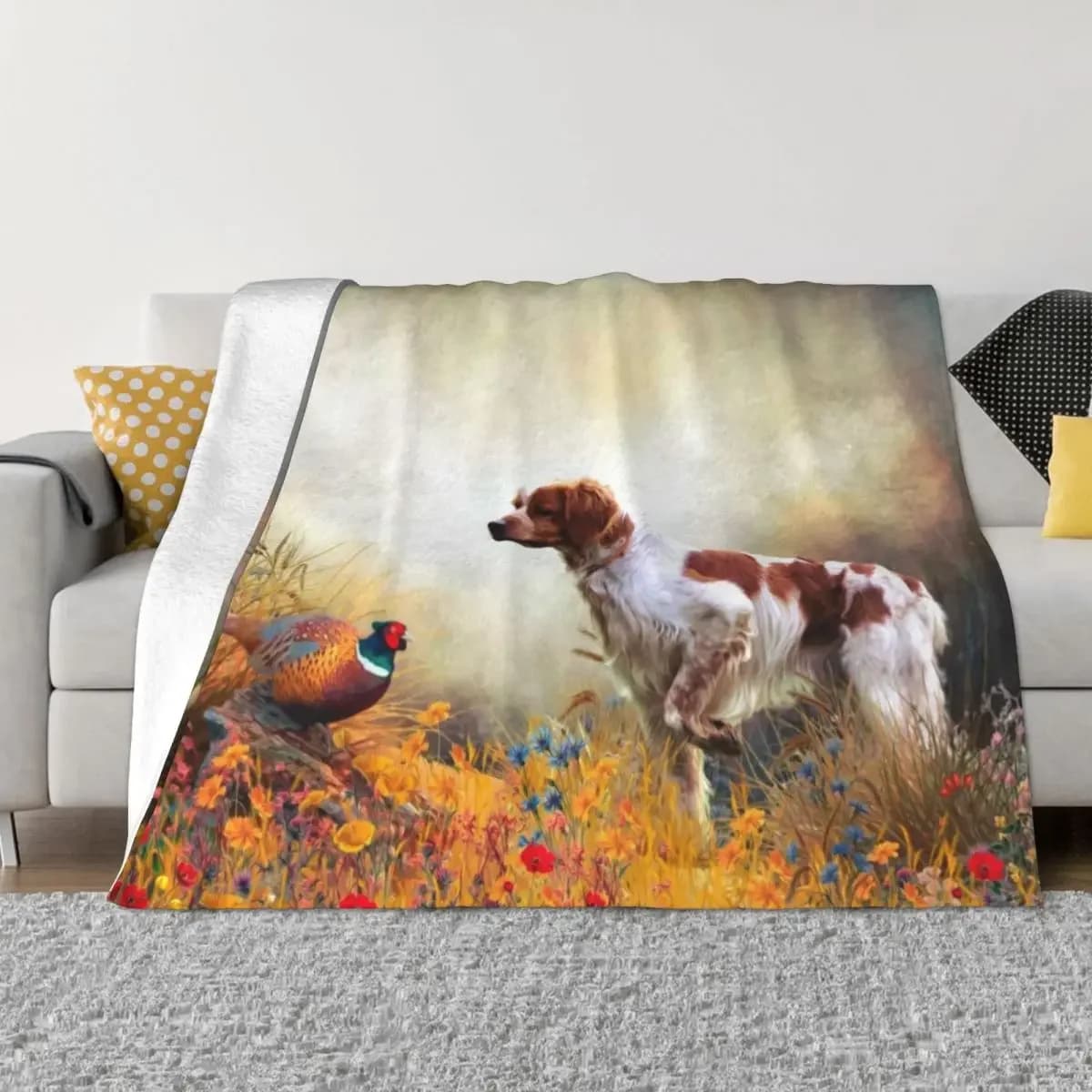 Brity Spaniel, coperta da tiro di fagiano da caccia coperte di lusso di marca di lusso