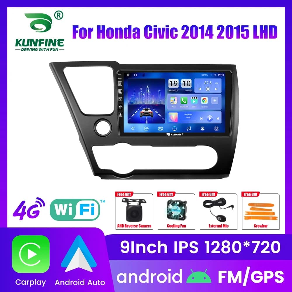 Autoradio Android per Honda Civic 2014-2015 Navigazione GPS Lettore video multimediale Carplay Android Auto Stereo