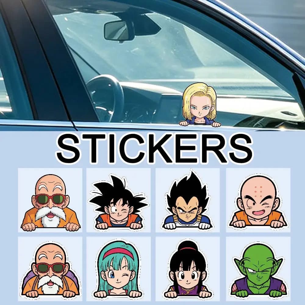 DRAGON BALL GOKU Divertenti Adesivi Riflettenti Multiuso Anti-Graffio per Auto, Bici, Casco, Tazza, Frigorifero, Decorazioni