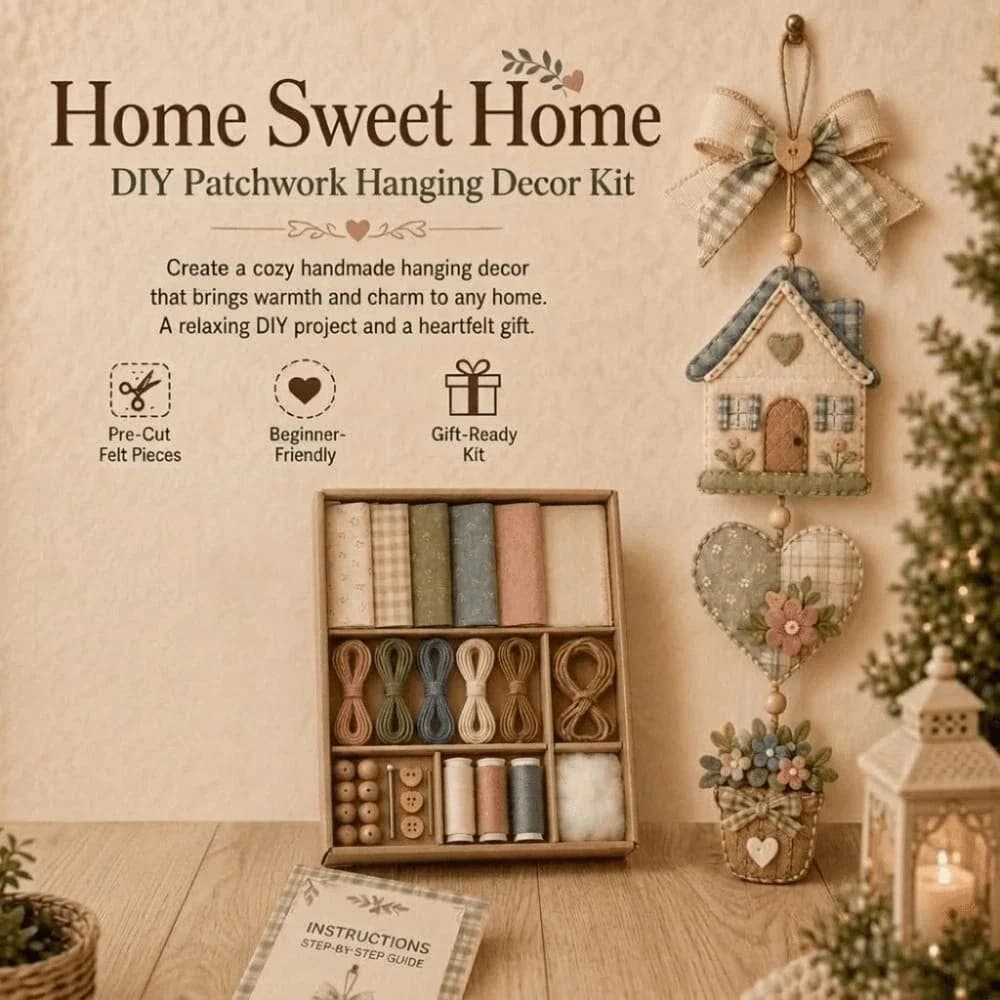 Pre-Cut Fabric Strips Santa Claus Pendant DIY Sewing Kit Handmade Decorative Patchwork Sewing Set Butterfly Flower