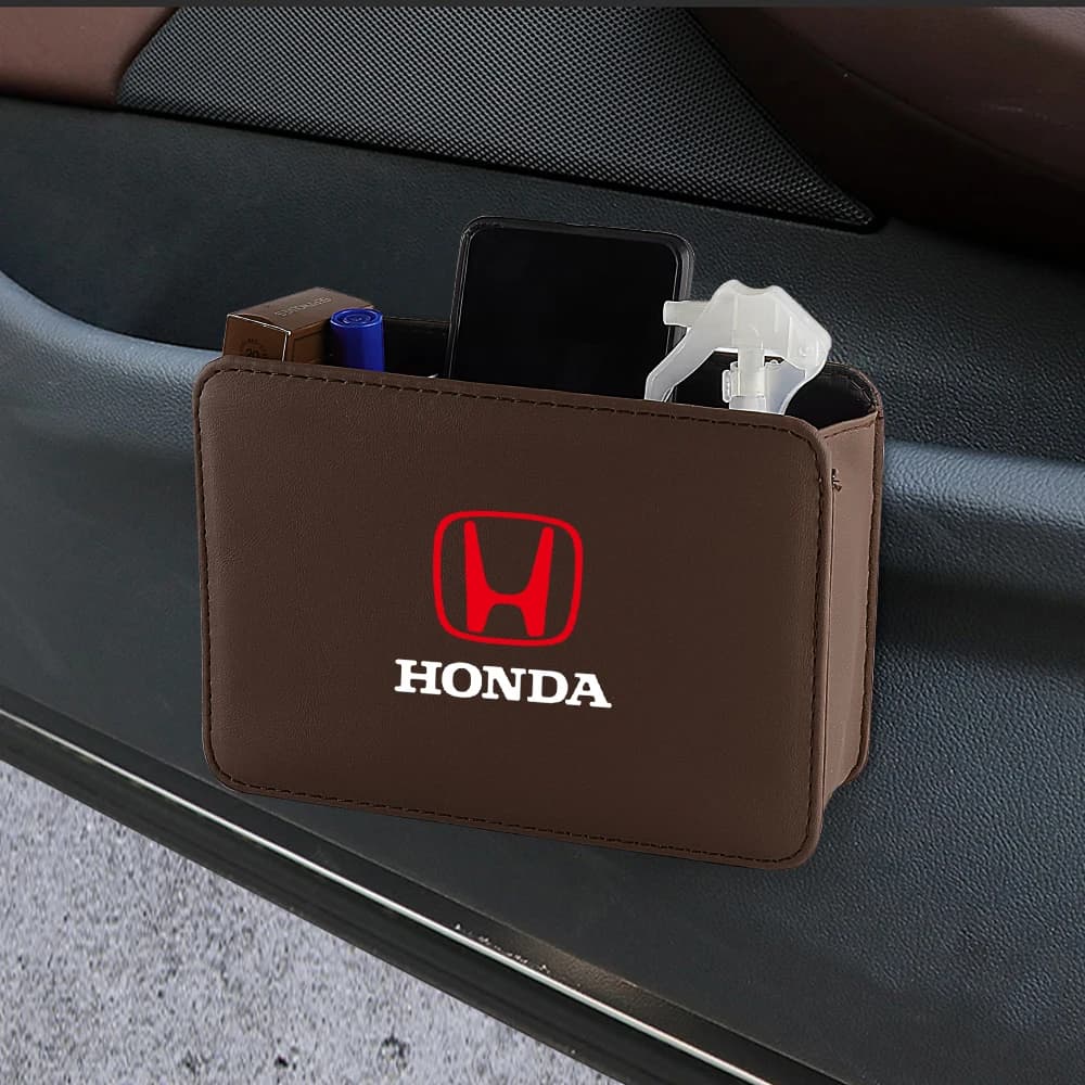 Car Door Organizer Bin Leather Trash Can Phone Key Storage Box For Honda Civic Fit Jazz Accord Pilot CRV Odyssey Passport City