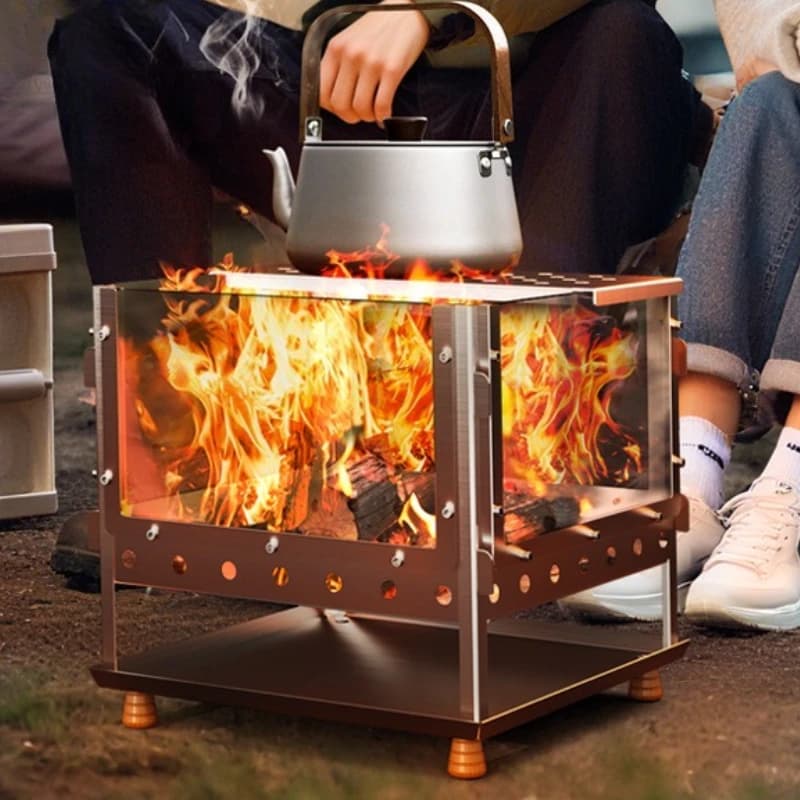 Stufa portatile da esterno Robusta durevole Resistente alle alte temperature Stabile Stufe in acciaio inossidabile Comode forniture da campeggio