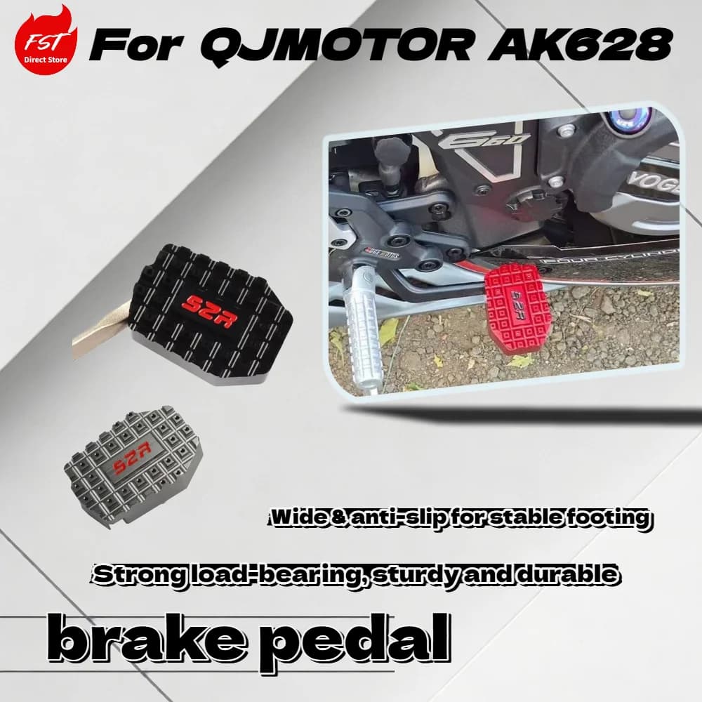 Pedale Freno Posteriore Allargato QJMOTOR AK628, Poggiapiedi Antiscivolo, Accessori Modifica Moto