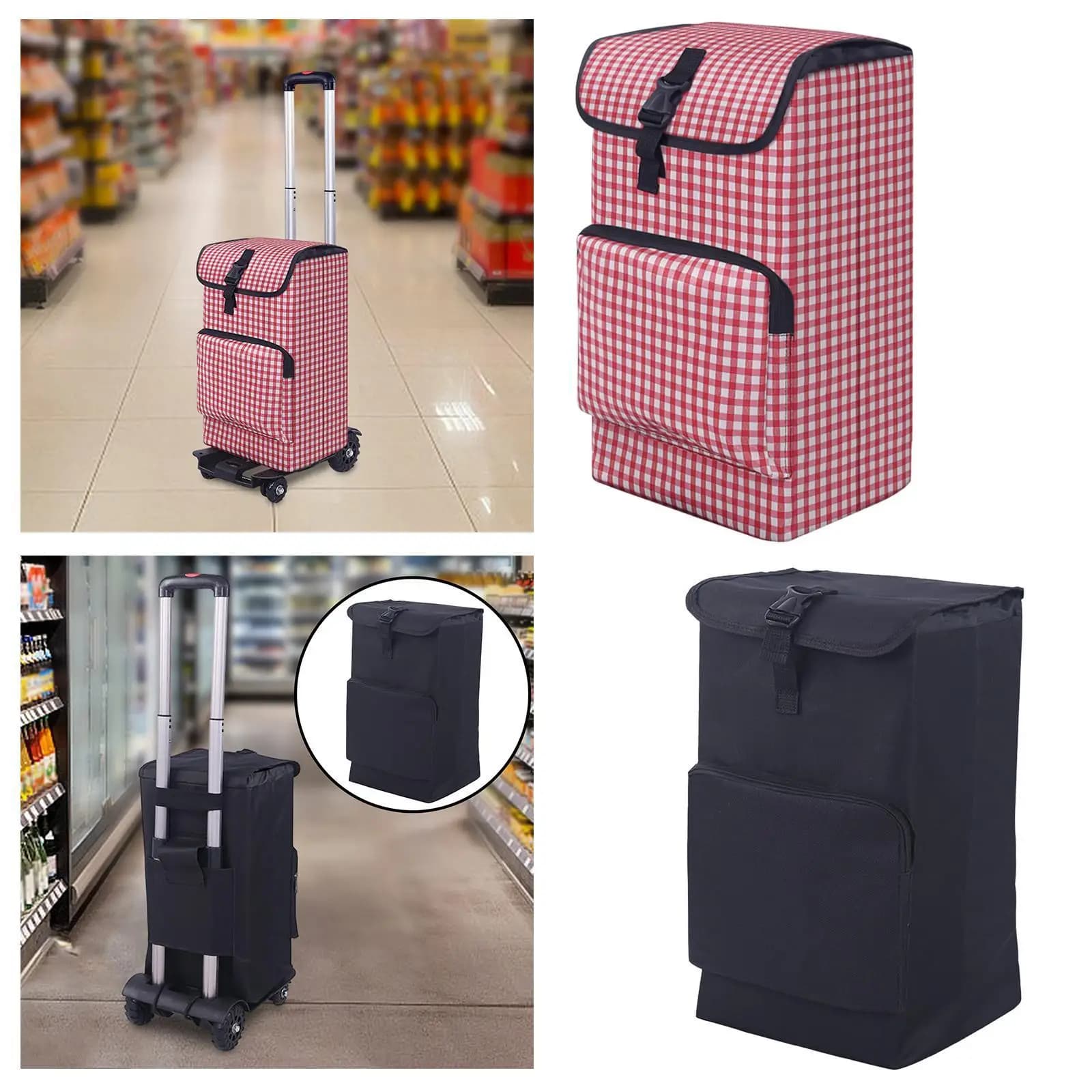 Borsa di ricambio per la spesa, grande custodia riutilizzabile per carrello della spesa, pieghevole per camion a mano