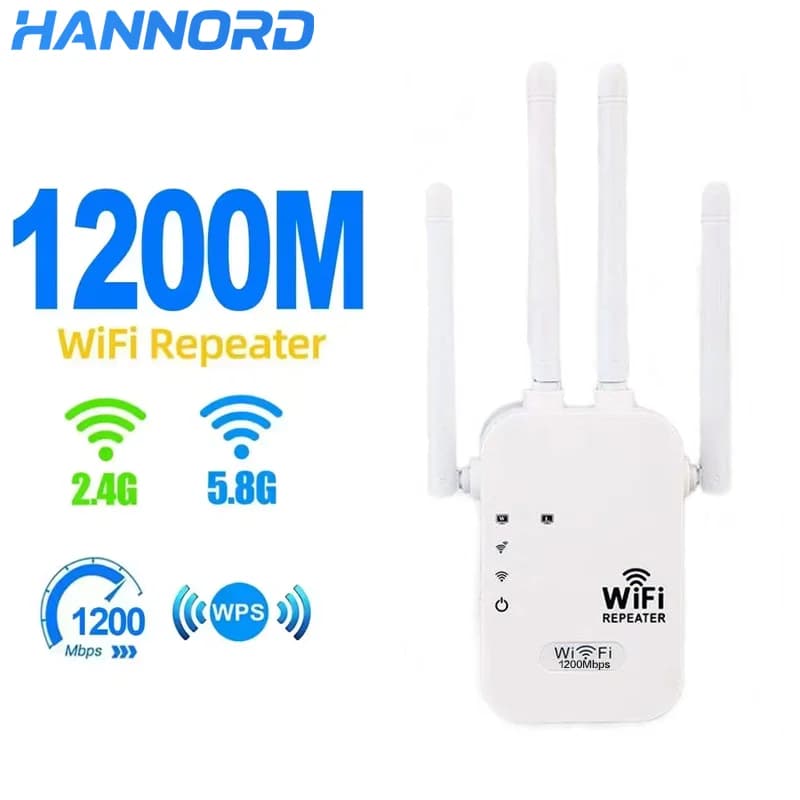 Ripetitore WiFi 1200Mbps Amplificatore Wifi Segnale Wifi Extender Ripetitore di rete 2.4G 5Ghz Ripetitore Wi-Fi wireless a lungo raggio per la casa
