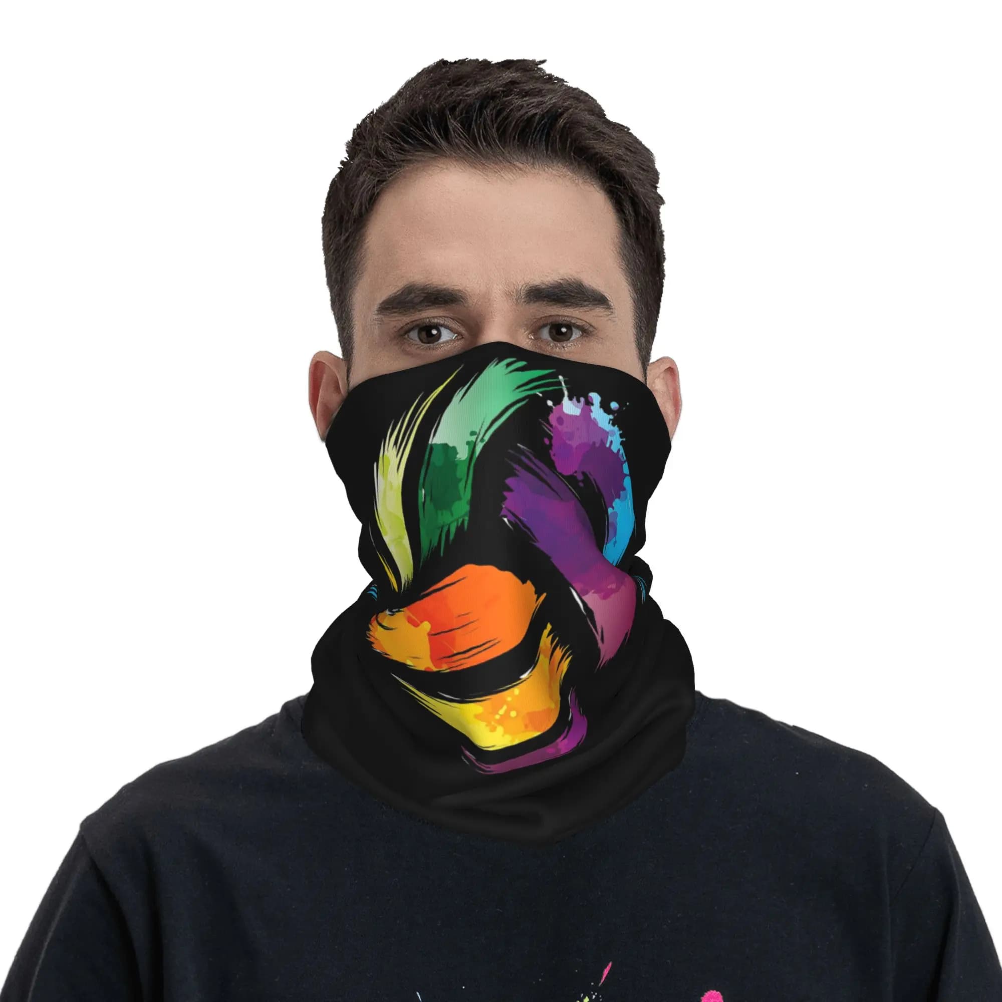 Sciarpa Multifunzione Colorata con Stampa Pallone da Pallavolo, Bandana per Collo, Sciarpa Avvolgente per Ciclismo, Unisex, Antivento