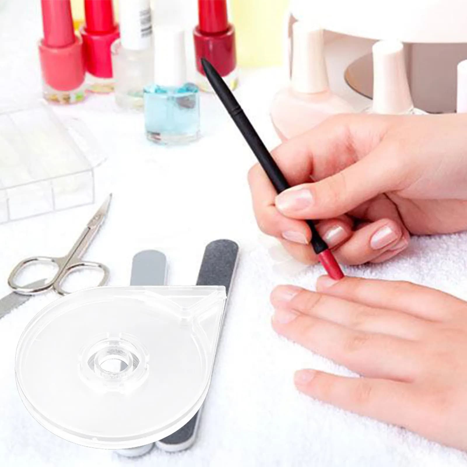 Set di 12 Porta Nastro Adesivo in Metallo, Pratico Dispenser per Nail Art, Accessori per Manicure Fai-da-Te