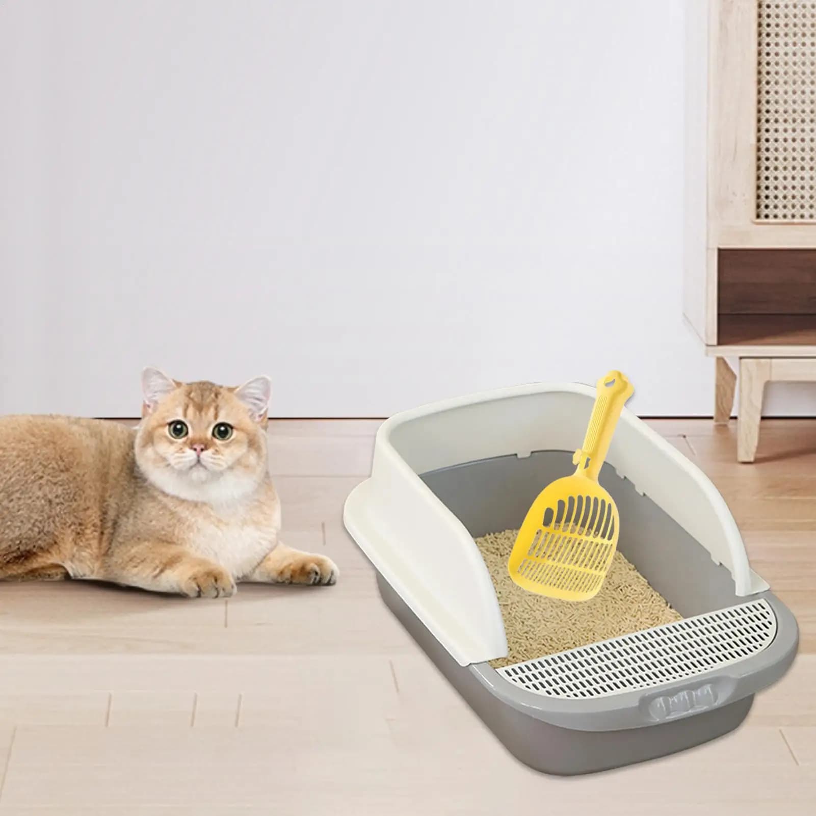 Lettiera per gatti Paletta per lettiera per gatti Paletta ergonomica con manico lungo Paletta per la casa Pulizia efficiente dell'interno degli animali domestici