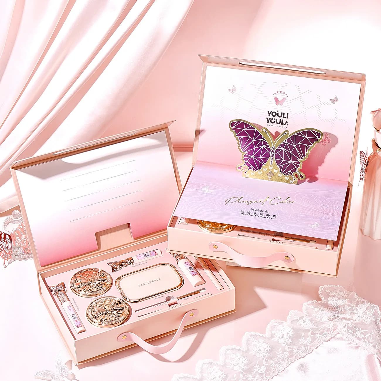 9Pcs Makeup Kit Lipstick Eyeshadow Eyebrow Pen Air Cushion BB Cream Mascara Full Set Makeup Gift Box