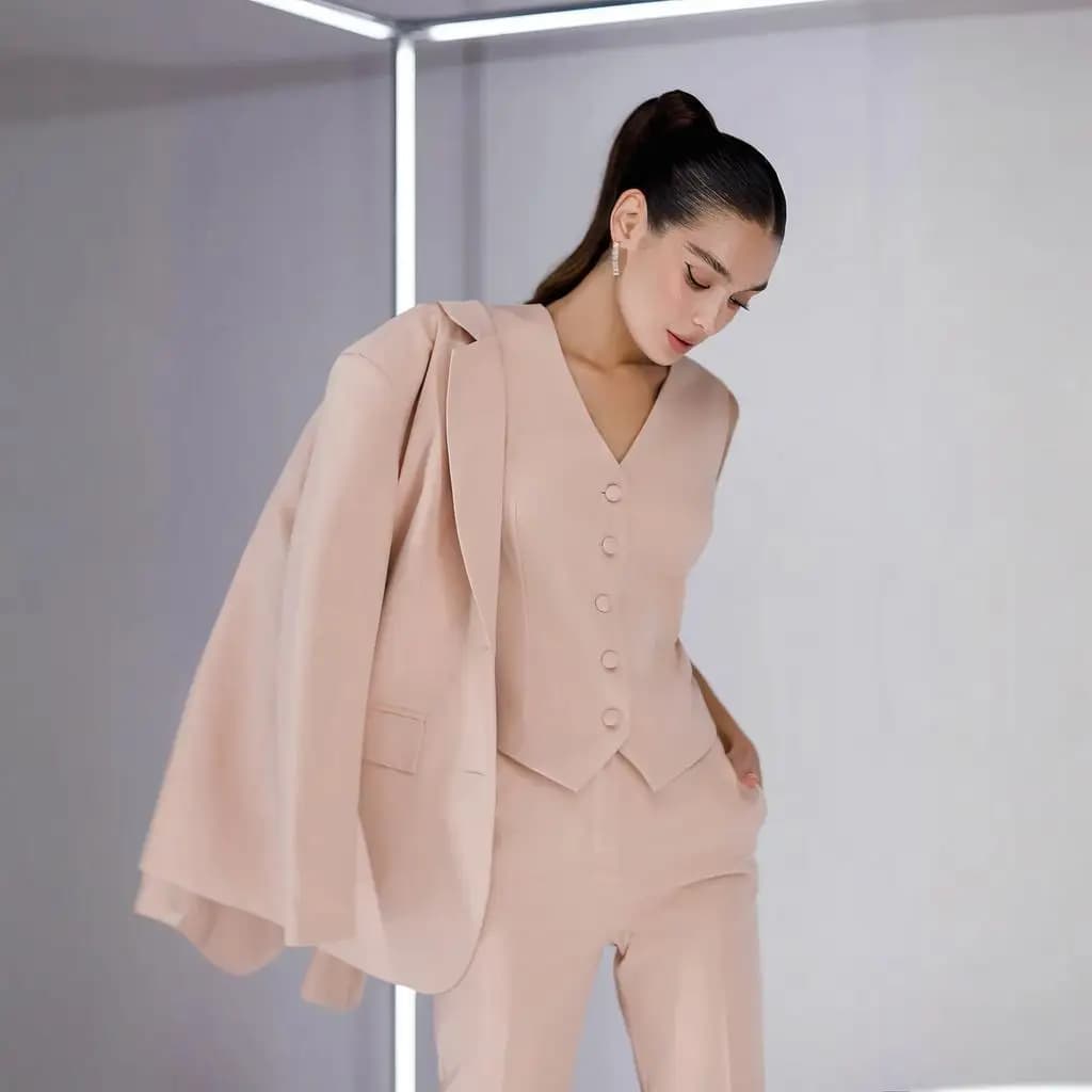 Completo da Donna Tre Pezzi 2026: Giacca, Gilet e Pantaloni - Elegante Abbigliamento da Ufficio Personalizzabile
